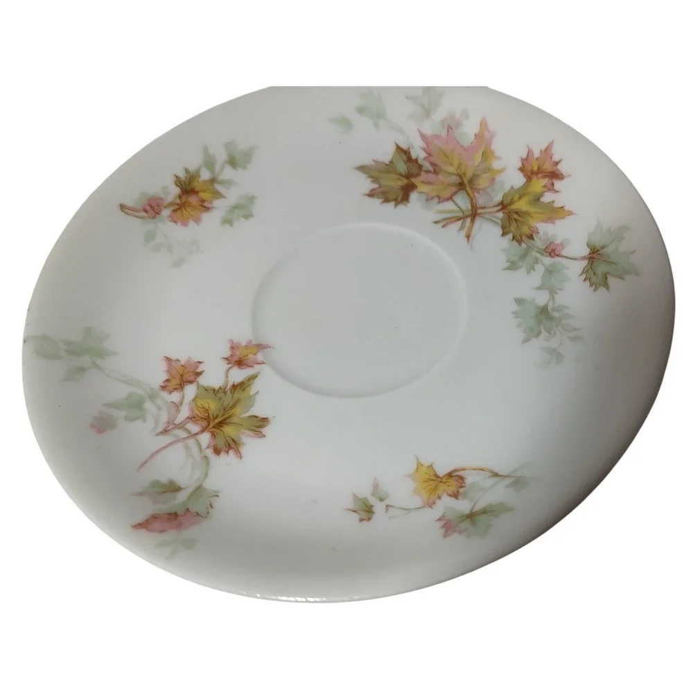 Antique Limoges Haviland Saucer France Maple‎ Leaf Fall Multicolor 5.5 Inches